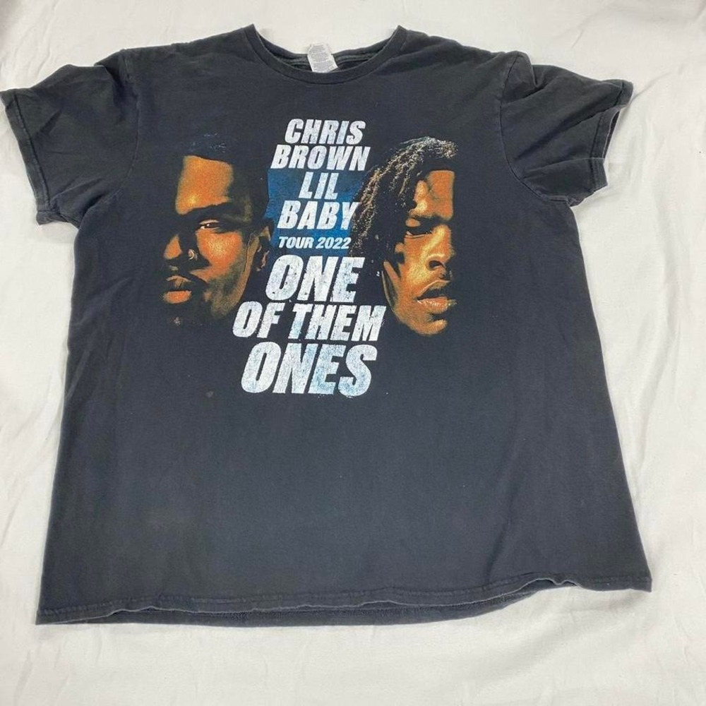 Chris Brown Lil Baby One of Them Ones Tour 2022 T-Shirt Men's Size Large Black